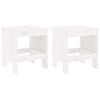 vidaXL Sgabelli da Giardino 2pz Bianchi 40x36x45cm Legno Massello Pino