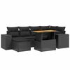 vidaXL Set Divani da Giardino con Cuscini 7pz Nero Polyrattan