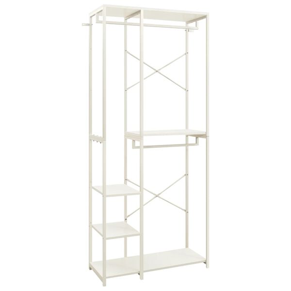 vidaXL Armadio Bianco 90x40x213 cm Metallo e Legno Multistrato