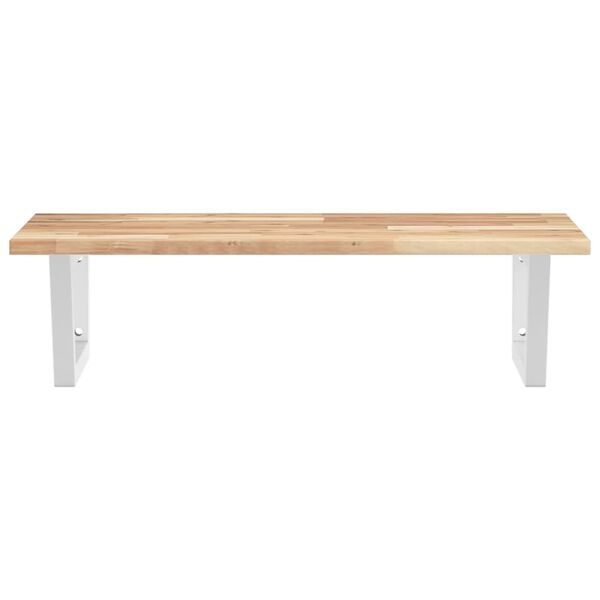 vidaXL Ripiano a Parete per Lavabo in Acciaio e Massello di Acacia