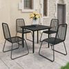 vidaXL Set da Pranzo da Giardino 5 pz in Rattan PVC Nero