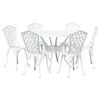 vidaXL Set da Pranzo per Giardino 7 pcs Bianco Alluminio