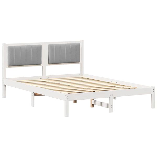 vidaXL Letto con Testiera Rivestita Grigio chiaro 140 x 190 cm