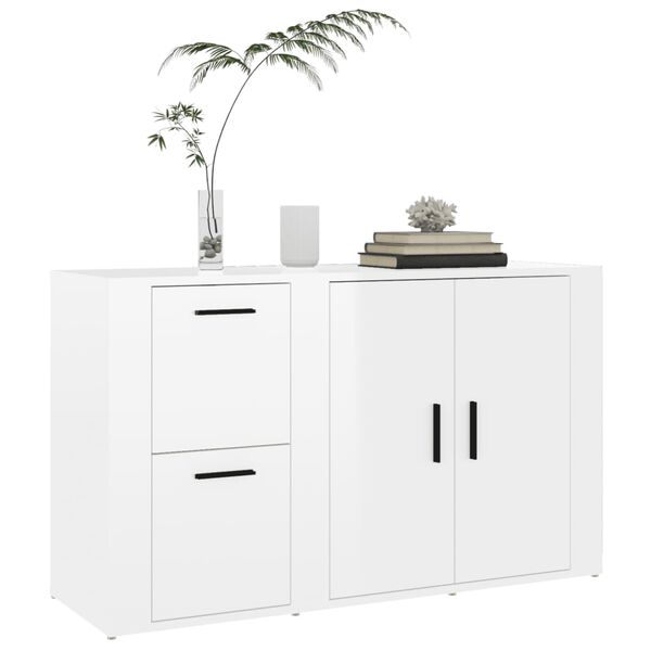 vidaXL Credenza Bianco Lucido 100x33x59,5 cm in Legno Multistrato