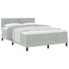 vidaXL Letto a molle con testiera Grigio chiaro 160 x 200 cm Velluto