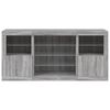 vidaXL Credenza con Luci LED Grigio Sonoma 142,5x37x67 cm