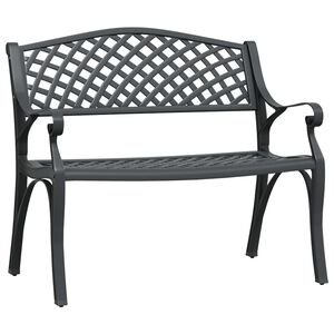 vidaXL Panchina da Giardino 102 cm in Alluminio Pressofuso Nero