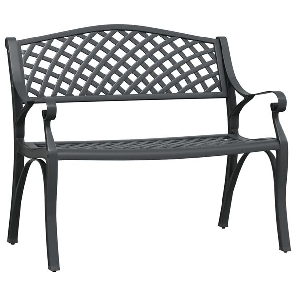 vidaXL Panchina da Giardino 102 cm in Alluminio Pressofuso Nero