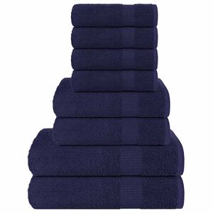 vidaXL Set di asciugamani 8 pezzi FROGN blu navy 360 g/m&sup2;