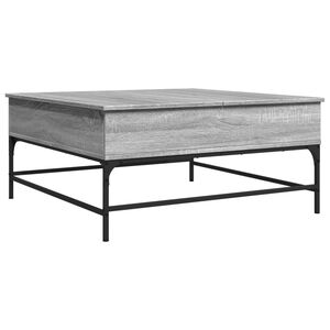 vidaXL Tavolino Grigio Sonoma 95x95x45 cm Legno Multistrato e Metallo