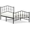 vidaXL Giroletto con Testiera e Pediera Metallo Nero 100x190 cm