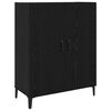 vidaXL Credenza 2 pcs Rovere Nero Legno multistrato