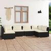 vidaXL Set Salotto da Giardino 6 pz con Cuscini in Polyrattan Nero