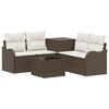 vidaXL Set di divani 6 pz Marrone e Bianco Crema