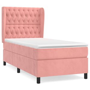 vidaXL Giroletto a Molle con Materasso Rosa 80x200 cm in Velluto