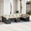 vidaXL Set Divano da Giardino 11 pcs Nero e Crema polyrattan