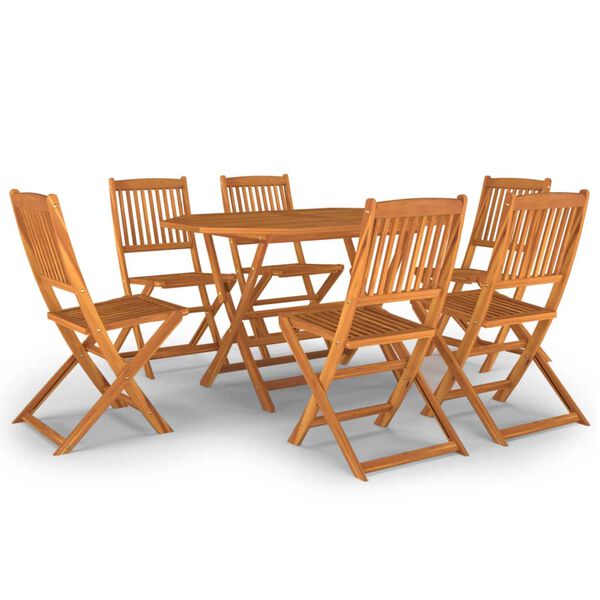 vidaXL Set Mobili da Pranzo da Giardino 7 pz Legno Massello di Acacia
