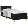 vidaXL Letto a molle con cuscino con testiera Nero 90 x 200 cm Tessuto