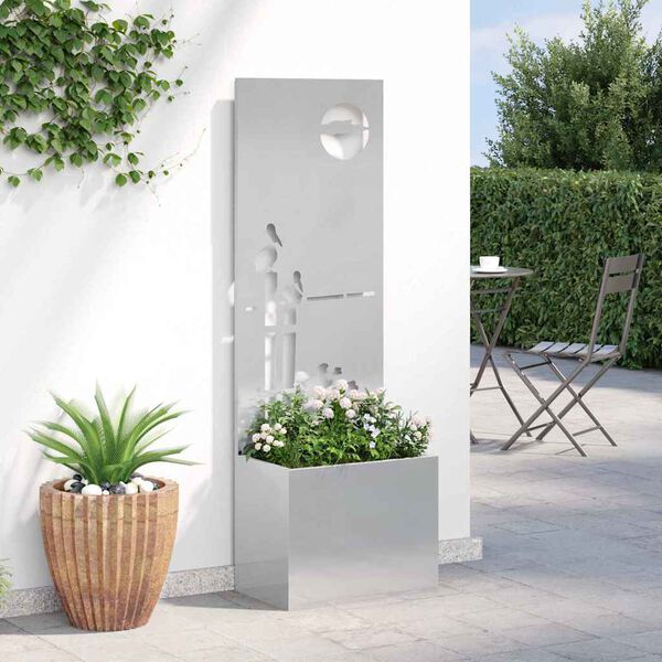 vidaXL Schermo per privacy in giardino Traforo Argento 50 x 140 cm