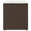 vidaXL Sgabelli Giardino con Cuscini 2pz Marrone 40x40x43cm Polyrattan
