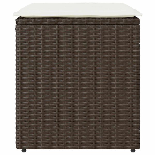 vidaXL Sgabelli Giardino con Cuscini 2pz Marrone 40x40x43cm Polyrattan