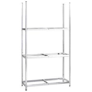 vidaXL Portapneumatici a 3 Livelli Argento 110x40x200 cm in Acciaio