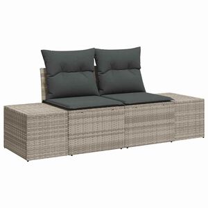vidaXL Divano da giardino Grigio 184 x 62 x 69 cm polyrattan