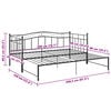 vidaXL Telaio Divano Letto Estraibile Nero in Metallo 90x200 cm