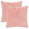 vidaXL Federa 2 pz HEERLEN Rosa 40 x 40 cm Pelliccia di Coniglio Finta