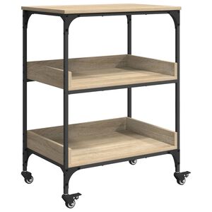 vidaXL Carrello da Cucina Rovere Sonoma 60 x 41 x 80,5 cm