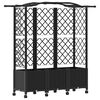 vidaXL Letto Rialzato con Griglia e Tetto Nero 163 x 40 x 144 cm PP