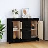 vidaXL Credenza Nera 100x35x74 cm in Legno Massello di Pino