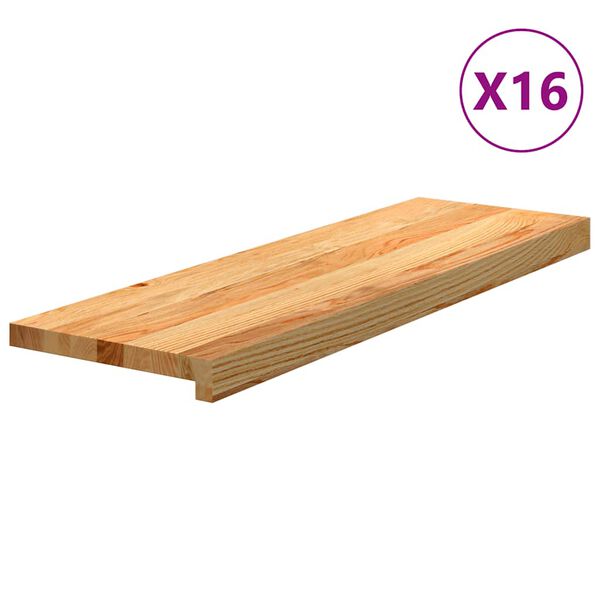 vidaXL Gradini 16 pz Marrone Chiaro 80x30x2 cm Legno Massello Rovere