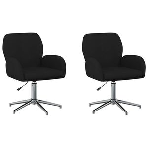vidaXL Sedie da scrivania girevoli 2 pz 54 x 58 x 90 cm Nero Tessuto