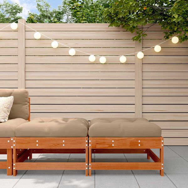 vidaXL Poggiapiedi da Giardino Legno di pino massiccio Marrone Cera