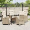 vidaXL Set da Pranzo per Giardino con cuscino 5 pcs Beige polyrattan