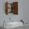 vidaXL Mobile Bagno Specchio LED Rovere Fumo 40x12x45cm Multistrato