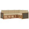 vidaXL Set di divani da esterno con cuscino 4 pcs Naturale e Beige