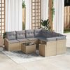 vidaXL Set di divani con cuscino 9 pcs Beige e grigio polyrattan
