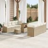vidaXL Set Divano da Giardino con cuscino 11 pcs Beige Poly Rattan