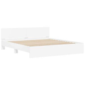 vidaXL Struttura letto con testata con testiera Bianco 137 x 190 cm