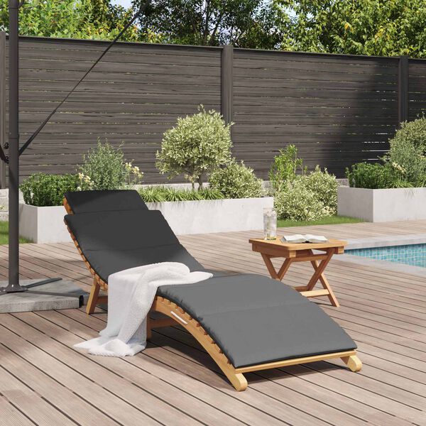 vidaXL Lettino da Giardino con cuscino Marrone 198 x 55 x 58,5 cm