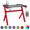 vidaXL Scrivania da Gaming LED e Gambe a Y Nera e Rossa 110x60x75 cm