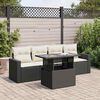 vidaXL Set Divani da Giardino 5 pz con Cuscini in Polyrattan Nero