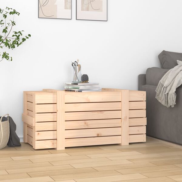 vidaXL Contenitore Portaoggetti 91x40,5x42 cm Legno Massello di Pino