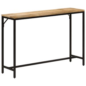 vidaXL Tavolo Consolle 110x30x75cm Legno Massello Mango Grezzo e Ferro