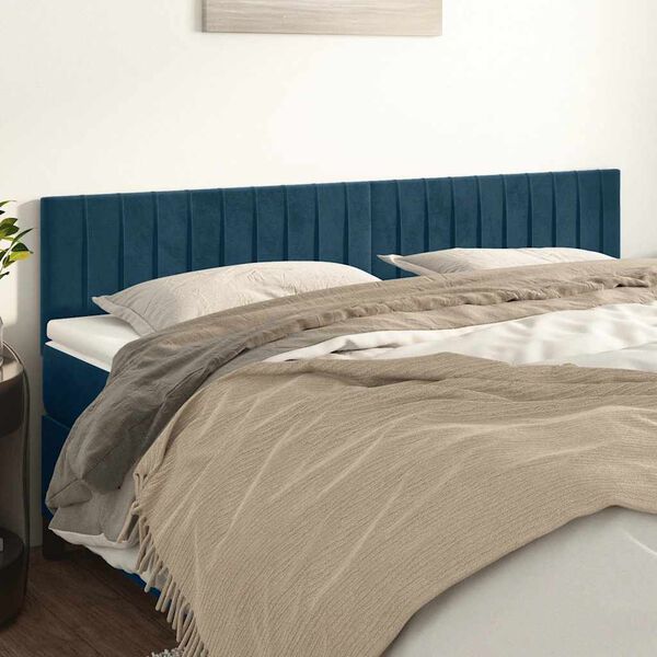 vidaXL Testiera 2 pz Blu scuro 90x5x78/88 cm in Velluto