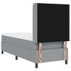 vidaXL Letto a molle con materasso Grigio chiaro 90 x 190 cm Tessuto