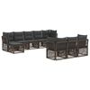 vidaXL Set Divano da Giardino 10 pz Grigio polyrattan