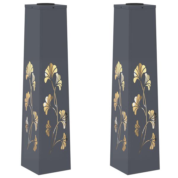 vidaXL Faro LED solare per sentieri 2 pcs Antracite